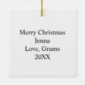 言葉感動的とヴィンテージの女パーソナライズされた性 セラミックオーナメント (裏面)