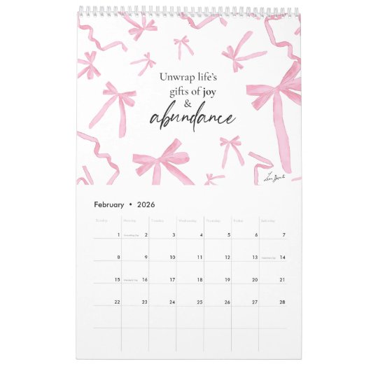 言葉感動的と芸術の自然インスパイア引用文 カレンダー (2月 2026)