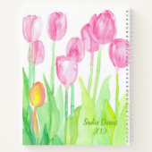 言葉感動的前向きチューリップパーソナライズされた ノートブック (裏面)