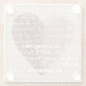 言葉感動的水カラーハート ガラスコースター (裏面)