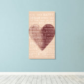 言葉感動的水カラーハート キャンバスプリント (インサイチュ (ウッドフロア))