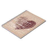 言葉感動的水カラーハート ノートブック (左側)