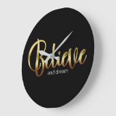 言葉感動的金信じと夢 ラージ壁時計 (傾斜)