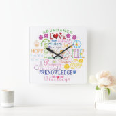 言葉感動的 スクエア壁時計 (ホーム)