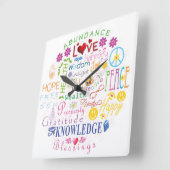 言葉感動的 スクエア壁時計 (傾斜)