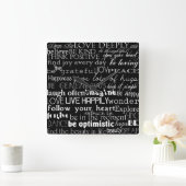 言葉感動的 スクエア壁時計 (ホーム)