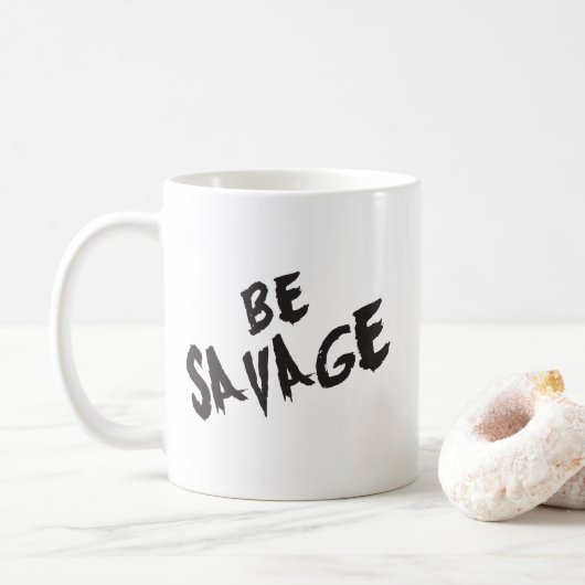 言葉感動的- Be Savage - Gym やる気を起こさせる コーヒーマグカップ (ドーナツ)