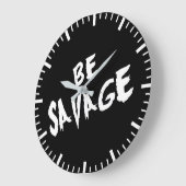 言葉感動的- Be Savage - Gym やる気を起こさせる ラージ壁時計 (傾斜)