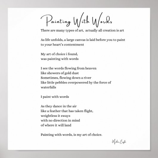 言葉絵を描作詩のポスターの壁の芸術 ポスター (正面)