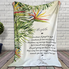 言葉表現付きカスタムMessage Tropical フリースブランケット