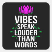 言葉話よりも大きいおもしろい瞑想ヨガ スクエアシール (正面)