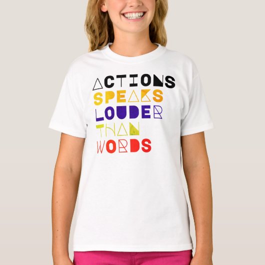 言葉話よりも大きな行動やる気を起こさせる引用文 Tシャツ (正面)