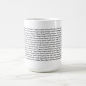 言葉遊びのマグ-新しいQの単語リスト コーヒーマグカップ (中央)