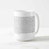 言葉遊びのマグ- Xの単語リスト コーヒーマグカップ (正面右)