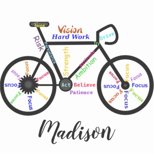 言葉、やる気を起こさせるサイクリング、サイクリング、バイクアート シール (正面)