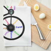 言葉、やる気を起こさせるサイクリング、サイクリング、バイクウォンズ キッチンタオル (四つ折り)