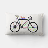 言葉、やる気を起こさせるサイクリング、サイクリング、自転車メンズ ランバークッション (裏面)