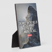 言葉 – やる気を起こさせる飢えた狼登山ザヒル フォトプラーク (側面)