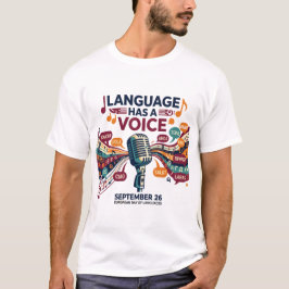 言語には声がある 音楽 ヨーロッパ言語の日  Tシャツ