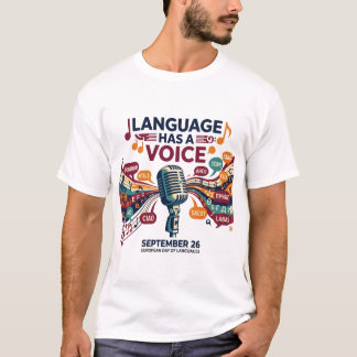 言語には声がある 音楽 ヨーロッパ言語の日 Tシャツ