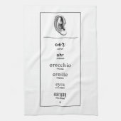 言語による違う耳 キッチンタオル (縦)