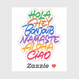 言語に関する違うあいさつ：おい、ホラ、アロハ シール