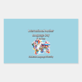 言語の多様性母国際的語 長方形シール