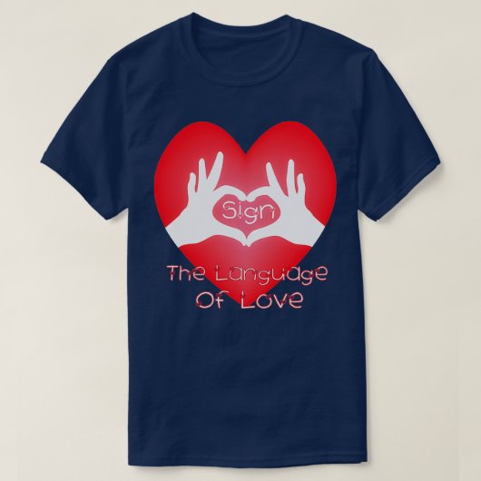 言語の愛にサインする Tシャツ (デザイン正面)
