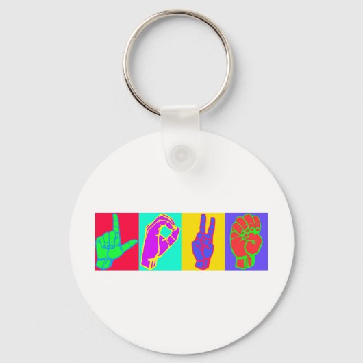 言語の愛に署名 キーホルダー (正面)