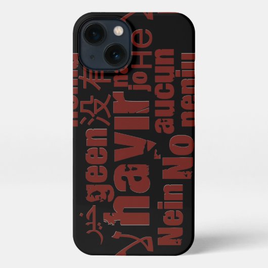 言語の「No」違う iPhoneケース (裏面)