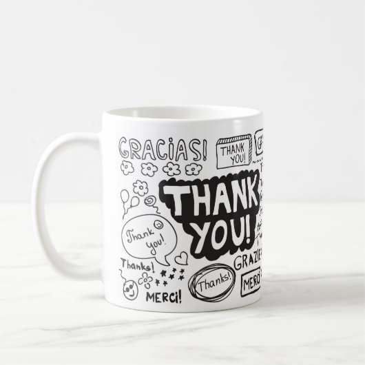 言語を使ってありがとう違う。 コーヒーマグカップ (左)
