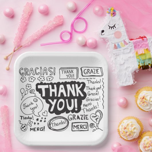 言語を使ってありがとう違う。 ペーパープレート (パーティー)