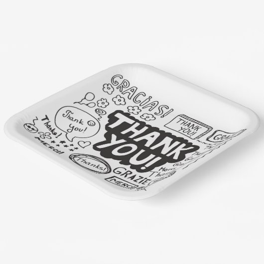 言語を使ってありがとう違う。 ペーパープレート (傾斜あり)