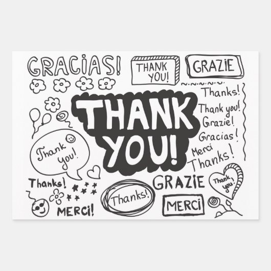 言語を使ってありがとう違う。 ラッピングペーパーシート (正面3)