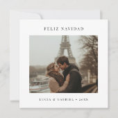 言語スペインのクリスマス・フェリーズ・ナヴィダッド写真 シーズンカード (正面)