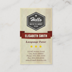 言語チューター – レトログランジスタイル 名刺