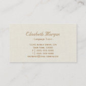 言語チューター – Burlapフローラリース 名刺 (裏面)