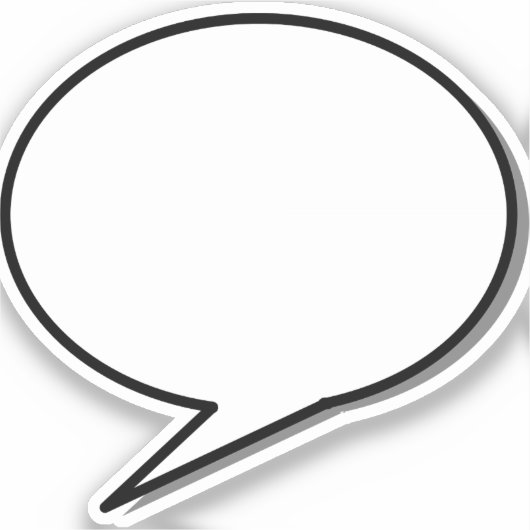 言語バブル矢印 – 楕円形状 シール (正面)