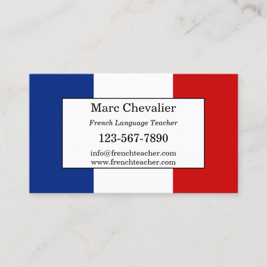 言語フランスの先生名刺 名刺 (正面)