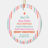 言語メリークリスマス セラミックオーナメント (左)