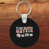 言語問題音声セラピー言語病理学者 キーホルダー (正面)