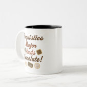 言語学の専攻のなチョコレート ツートーンマグカップ (正面左)