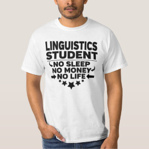 言語学大学生生命もお金もない Tシャツ