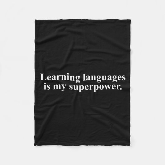 言語学習は特別な力 フリースブランケット (正面)