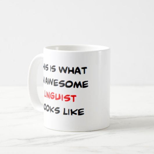 言語学者素晴らし コーヒーマグカップ (正面左)