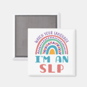 言語病理医あなたの言語を見る私はSLPである マグネット (正面/裏面)