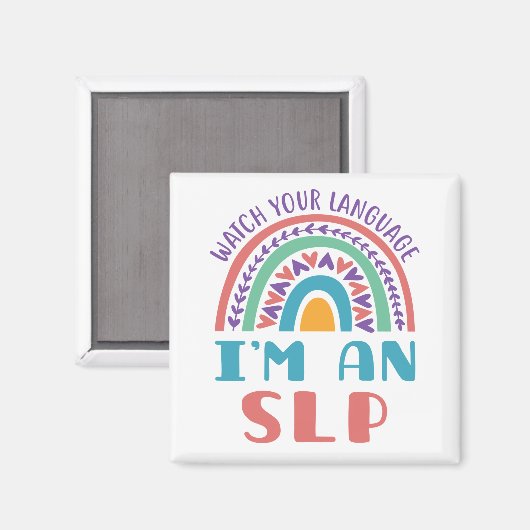 言語病理医あなたの言語を見る私はSLPである マグネット (正面/裏面)
