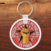 言語病理学は力である キーホルダー (正面)