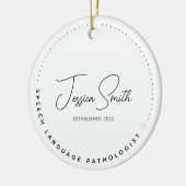 言語病理学者の卒業クリスマス セラミックオーナメント (左)