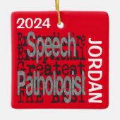 言語病理学者の異常カスタム セラミックオーナメント (正面)
